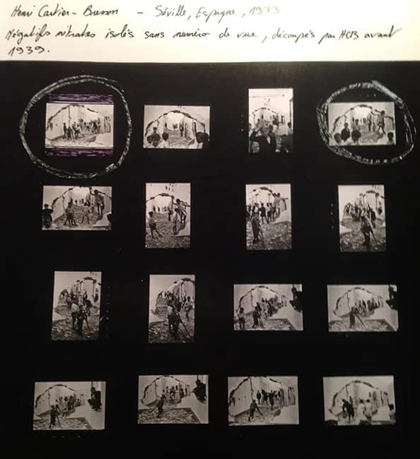 Henri Cartier-Bresson, Contact sheet